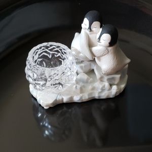Penguin Hugging Votive Holder